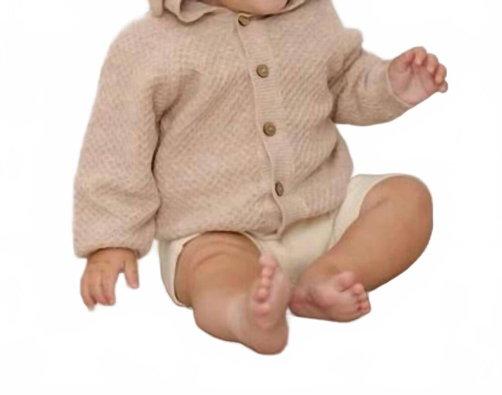 NEW QUINCY MAE kids bunny knit sweater in heathered latte